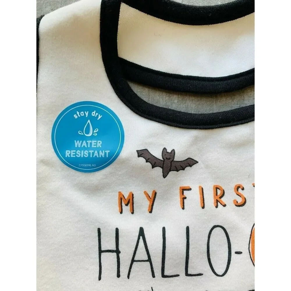 Baby Girl Boy MY Halloween Water Resistant Bib Drool Burb Cloth NEW Washable